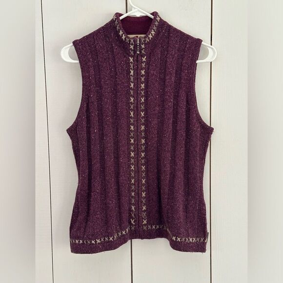 Woolrich Sweaters - Woolrich Vintage Knit Sweater Vest Zip Sz S Burgundy Grandpa Core Fisherman